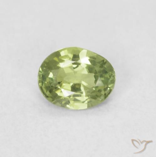 0.32ct Naturale Verde chiaro e vivace Zaffiro, Ovale, VVS-VS