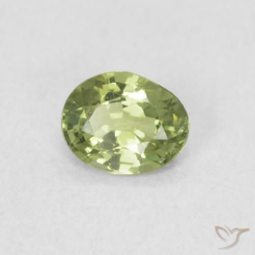 Zaffiro Verde chiaro e vivace naturale da 0.32 ct, Ovale, VVS-VS
