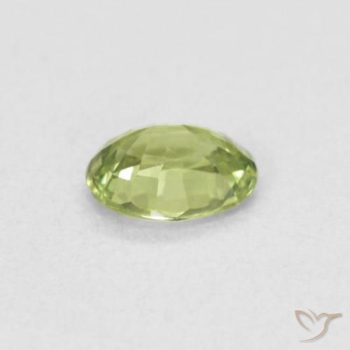 Zaffiro Verde chiaro e vivace naturale da 0.32 ct, Ovale, VVS-VS