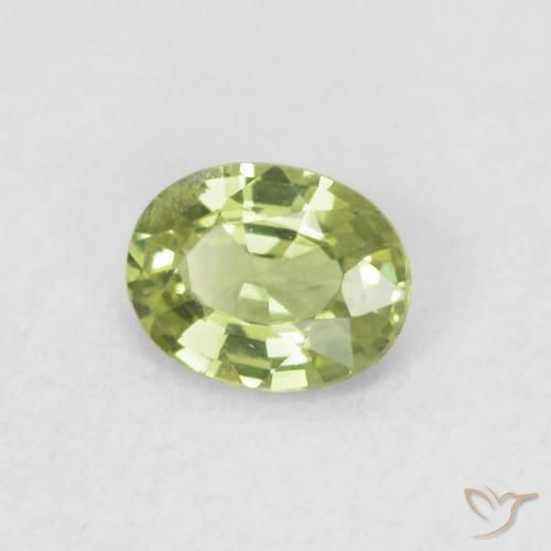Zaffiro Verde chiaro e vivace naturale da 0.35 ct, Ovale, VVS-VS