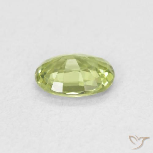 Zaffiro Verde chiaro e vivace naturale da 0.35 ct, Ovale, VVS-VS