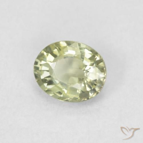 Zaffiro Verde medio naturale da 0.46 ct, Ovale, VVS-VS