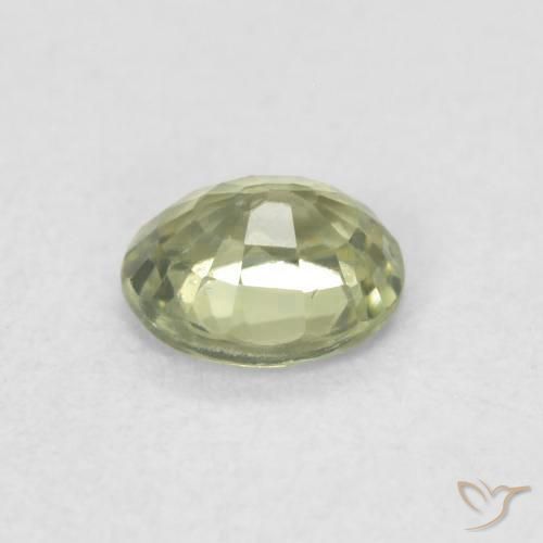 Zaffiro Verde medio naturale da 0.46 ct, Ovale, VVS-VS