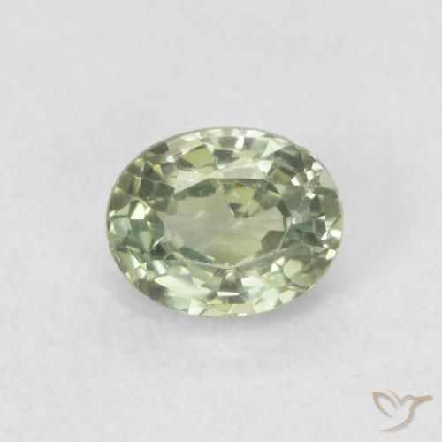 0.58ct Naturale Verde chiaro Zaffiro, Ovale, VVS-VS