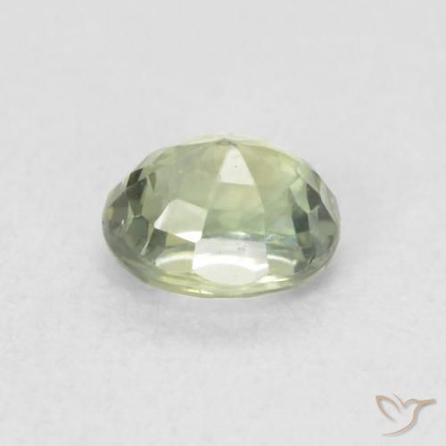 Zaffiro Verde chiaro naturale da 0.58 ct, Ovale, VVS-VS