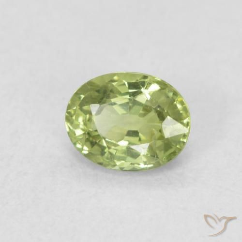 Zaffiro Verde chiaro e vivace naturale da 0.44 ct, Ovale, VVS-VS