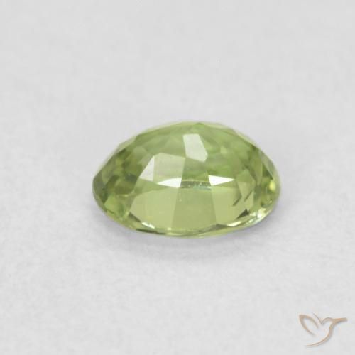 Zaffiro Verde chiaro e vivace naturale da 0.44 ct, Ovale, VVS-VS