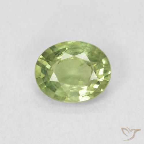 0.42ct Naturale Verde chiaro e vivace Zaffiro, Ovale, VVS-VS