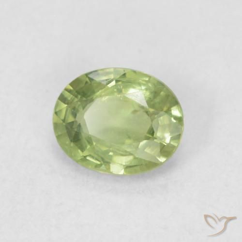 Zaffiro Verde chiaro e vivace naturale da 0.42 ct, Ovale, VVS-VS
