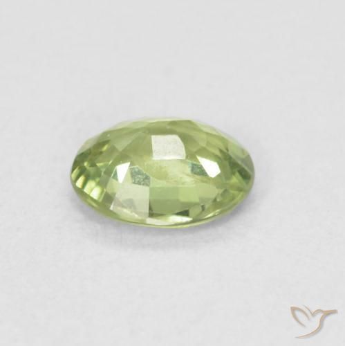 Zaffiro Verde chiaro e vivace naturale da 0.42 ct, Ovale, VVS-VS