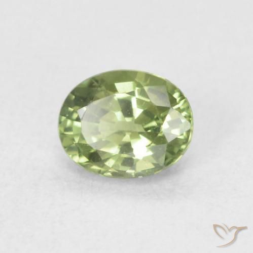 Zaffiro Verde medio naturale da 0.52 ct, Ovale, VVS-VS