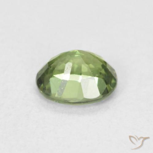 Zaffiro Verde medio naturale da 0.52 ct, Ovale, VVS-VS