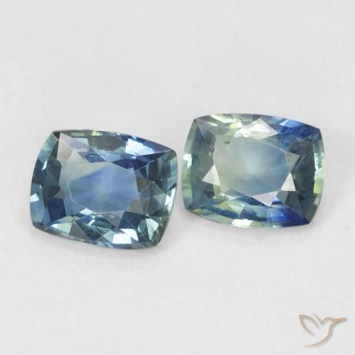 Gemme di Zaffiro Blu Medio Verde naturale da 1.31 ct, Cuscino, VS