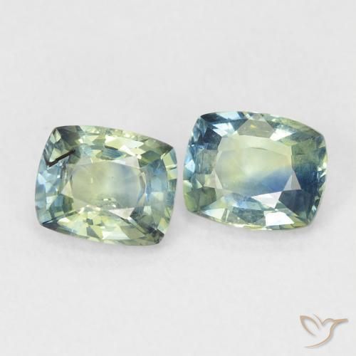 Gemme di Zaffiro Verdazzurro naturale da 1.45 ct, Cuscino, VS