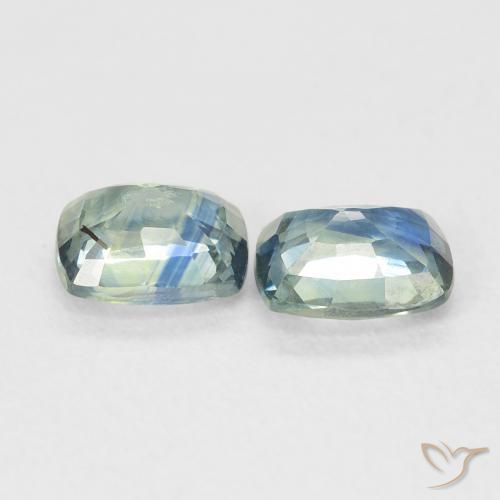 Gemme di Zaffiro Verdazzurro naturale da 1.45 ct, Cuscino, VS
