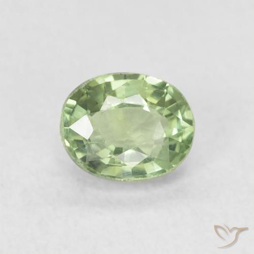 0.63ct Naturale Verde salvia molto chiaro Zaffiro, Ovale, VVS-VS