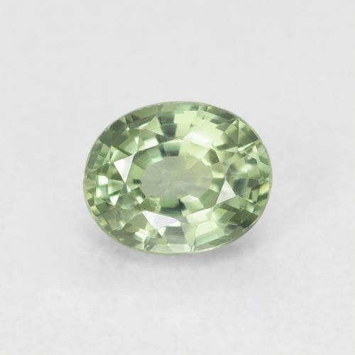 0.65ct Naturale Verde molto chiaro Zaffiro, Ovale, VVS-VS