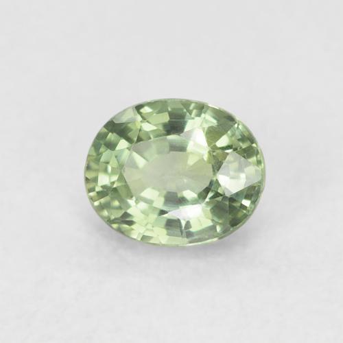 Zaffiro Verde molto chiaro naturale da 0.65 ct, Ovale, VVS-VS