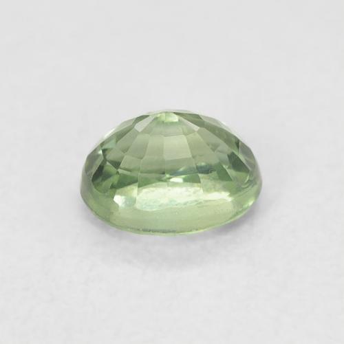 Zaffiro Verde molto chiaro naturale da 0.65 ct, Ovale, VVS-VS