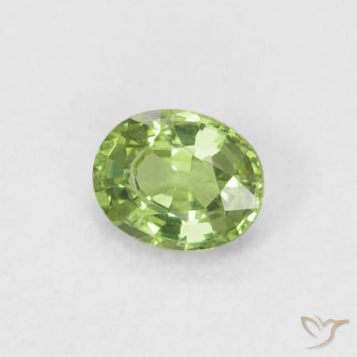 Zaffiro Verde foresta naturale da 0.41 ct, Ovale, VVS-VS