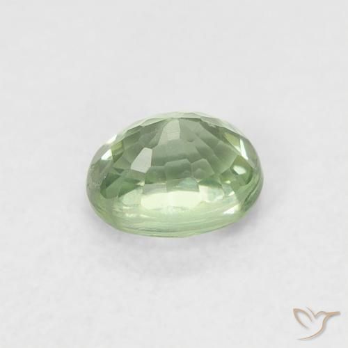 Zaffiro Verde foresta chiaro naturale da 0.61 ct, Ovale, VVS-VS