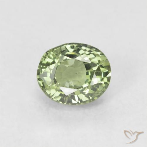 0.63ct Naturale Verde molto chiaro Zaffiro, Ovale, VVS-VS