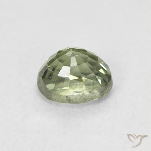 Zaffiro Verde molto chiaro naturale da 0.63 ct, Ovale, VVS-VS