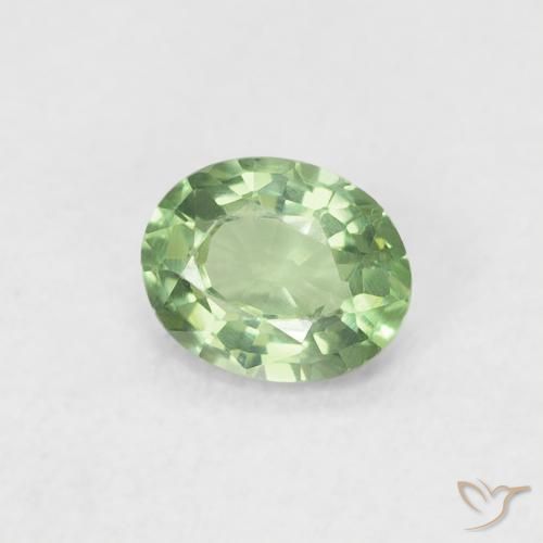 Zaffiro Verde chiaro naturale da 0.40 ct, Ovale, VVS-VS