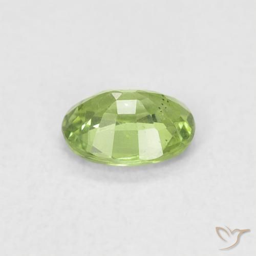 Zaffiro Pera Verde naturale da 0.44 ct, Ovale, VVS-VS