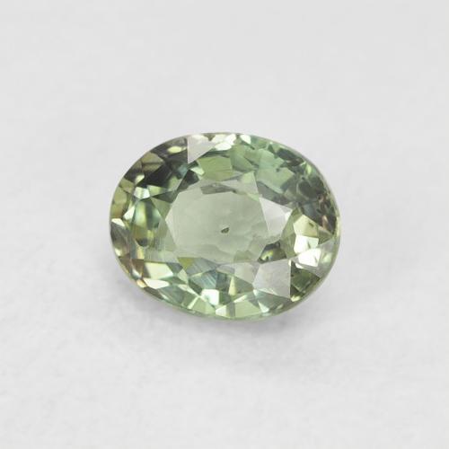 Zaffiro Verde chiaro naturale da 0.56 ct, Ovale, VVS-VS