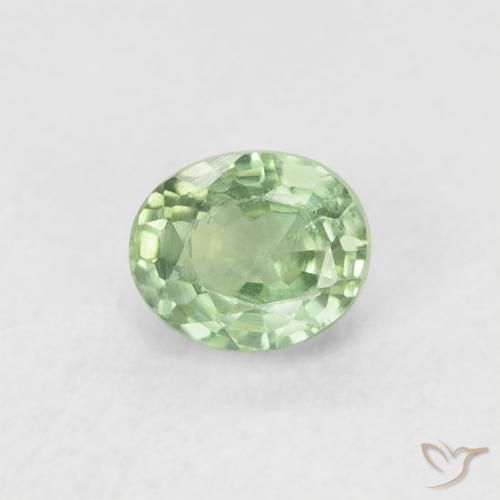 0.56ct Naturale Verde chiaro Zaffiro, Ovale, VVS-VS