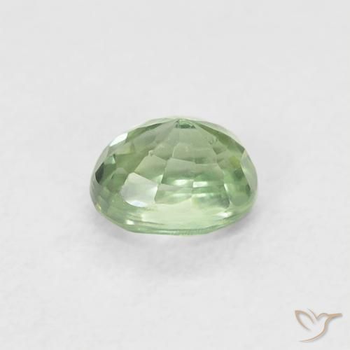 Zaffiro Verde chiaro naturale da 0.56 ct, Ovale, VVS-VS