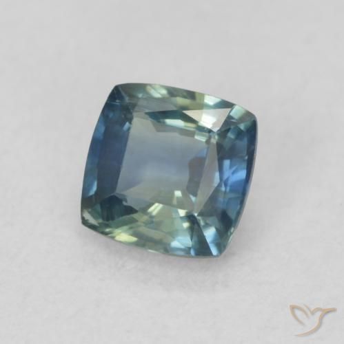 Zaffiro Teal-blu naturale da 0.58 ct, Cuscino, VS