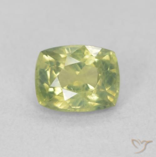 0.61ct Naturale Giallo Limone Chiaro Zaffiro, Cuscino, VS