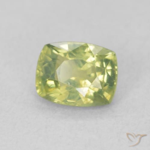Zaffiro Giallo Limone Chiaro naturale da 0.61 ct, Cuscino, VS