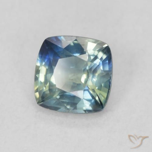 Zaffiro Teal-blu naturale da 0.64 ct, Cuscino, VS