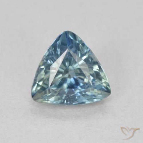 Zaffiro Teal-blu naturale da 0.63 ct, Taglio trillion, VS