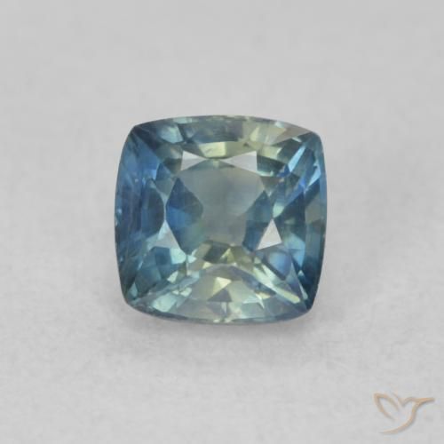 0.66ct Naturale Teal-blu Zaffiro, Cuscino, VS