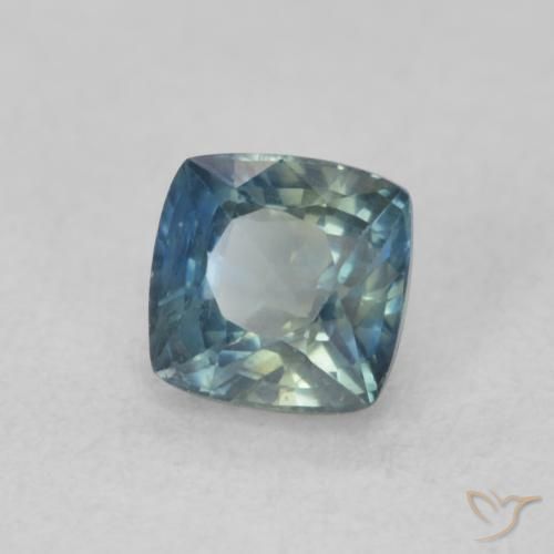 Zaffiro Teal-blu naturale da 0.66 ct, Cuscino, VS