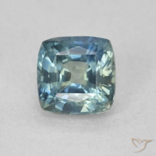 0.74ct Naturale Teal-blu Zaffiro, Cuscino, VS