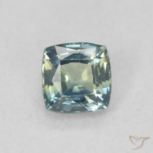Zaffiro Teal-blu naturale da 0.53 ct, Cuscino, VS