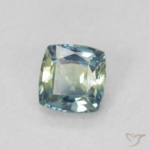 Zaffiro Teal-blu naturale da 0.53 ct, Cuscino, VS