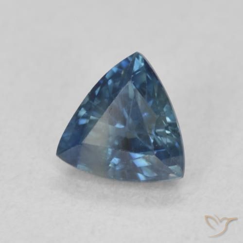 Zaffiro Teal-blu naturale da 0.55 ct, Taglio trillion, VS