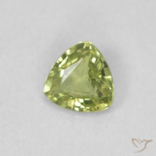 Zaffiro Limone giallo naturale da 0.30 ct, Taglio trillion, VVS