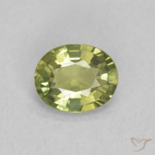 0.46ct Naturale Verde terroso chiaro Zaffiro, Ovale, VVS-VS
