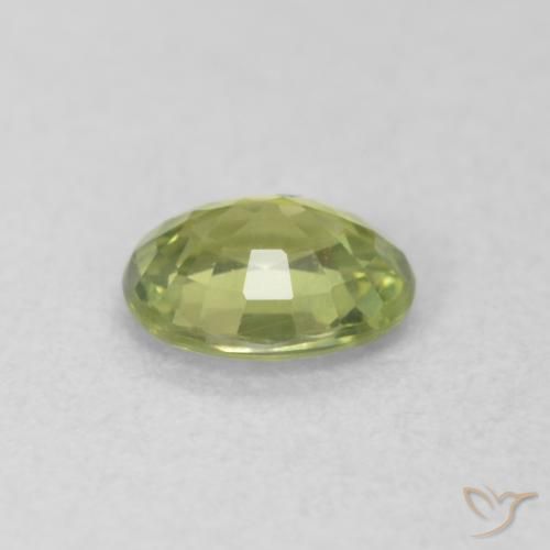 Zaffiro Verde terroso chiaro naturale da 0.46 ct, Ovale, VVS-VS