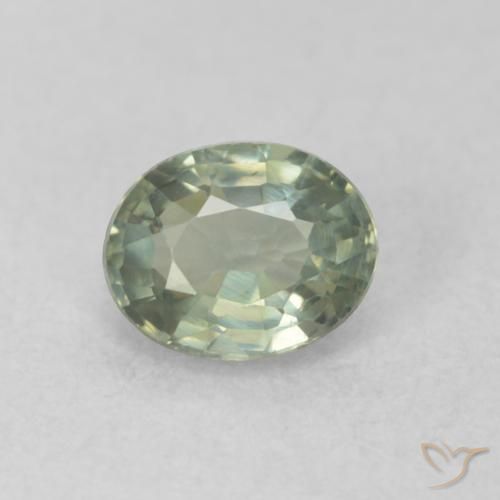 0.55ct Naturale Verde caldo Zaffiro, Ovale, VVS-VS