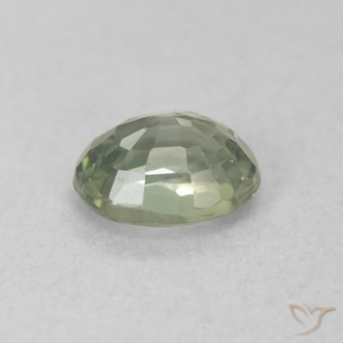 Zaffiro Verde caldo naturale da 0.55 ct, Ovale, VVS-VS