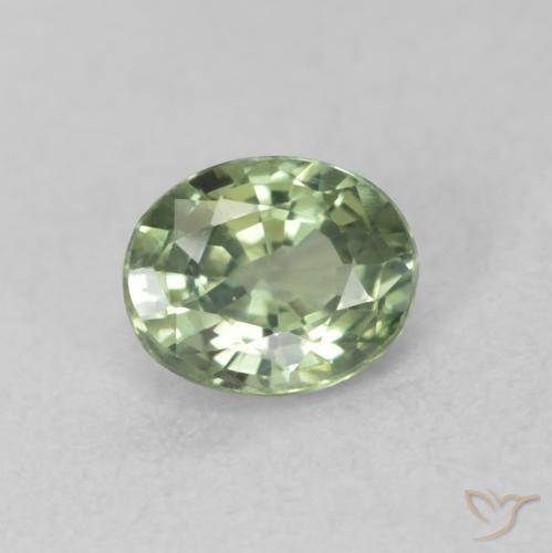 0.54ct Naturale Medium Light-Green Zaffiro, Ovale, VVS