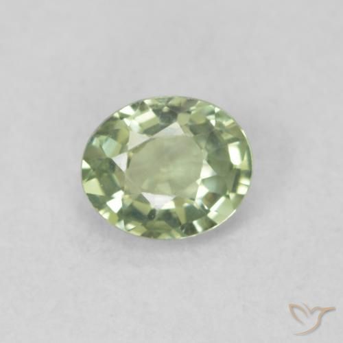 0.46ct Naturale Verde pallido Zaffiro, Ovale, VVS